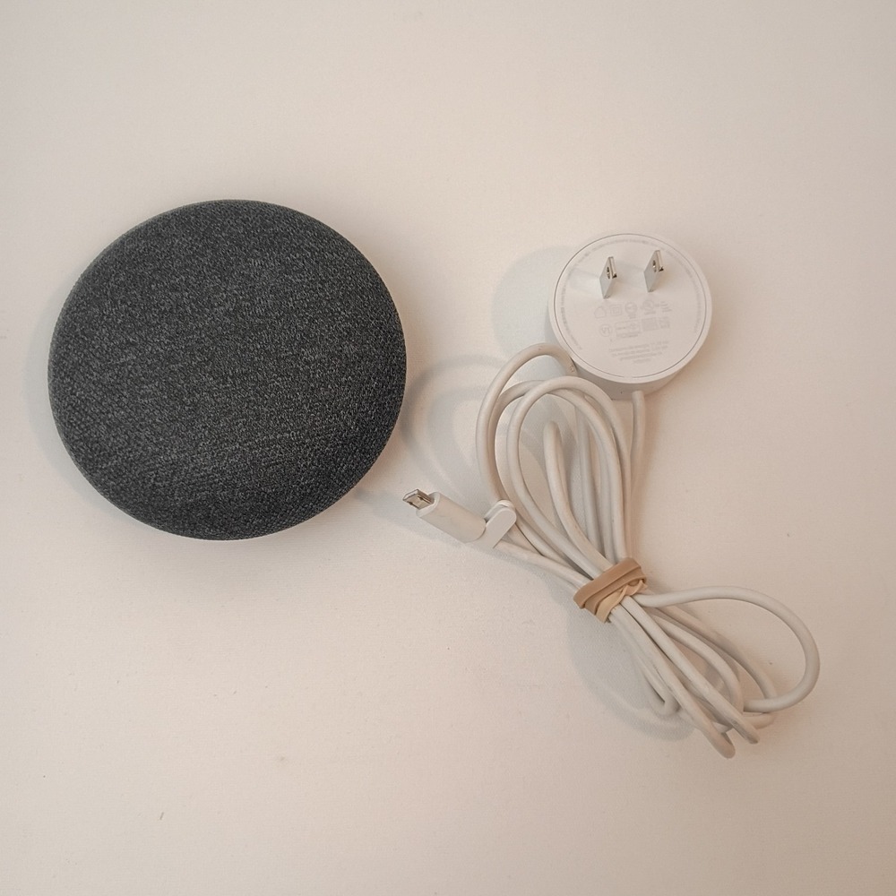 Google Home Nest Mini  1st Generation Charcoal - Smart Speaker w/ Power Cable